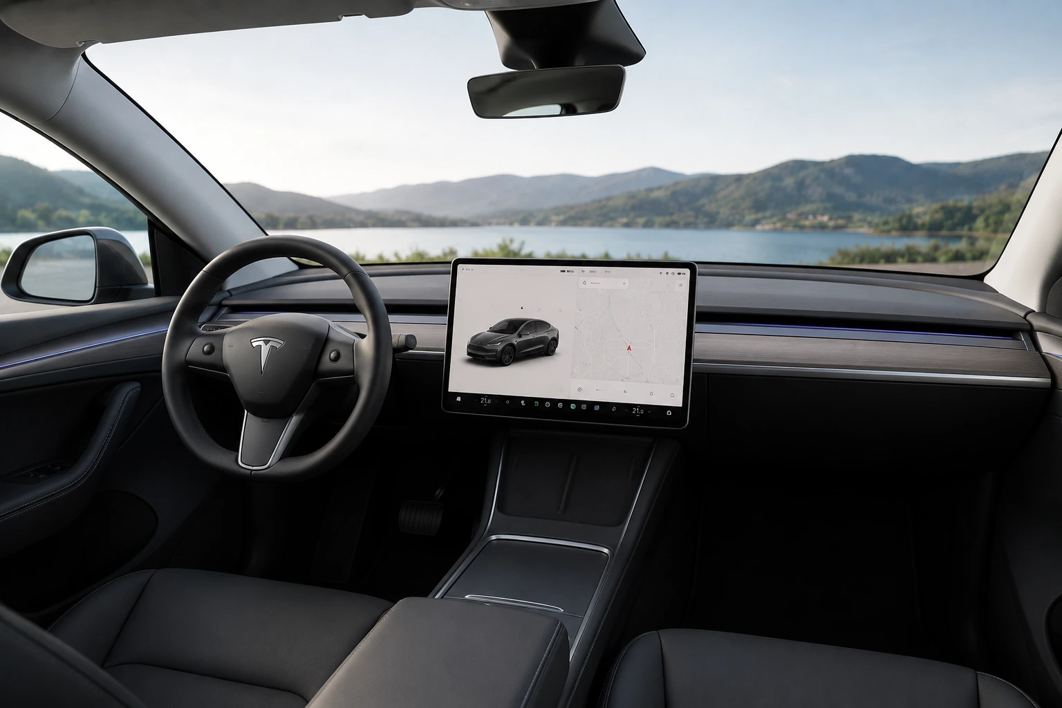 Tesla Model Y interiør og kabine